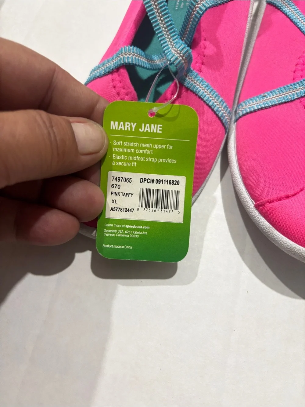 Speedo Girls' Hot Pink Water Shoes with Teal Straps